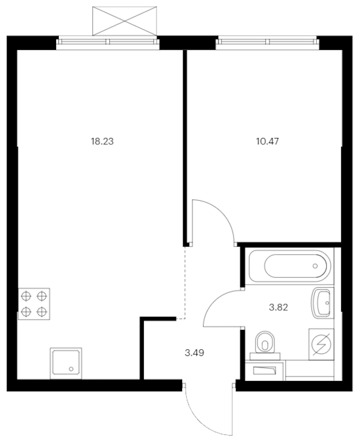1-комнатная квартира 36.01 м², 11/12 эт., ЖК «Таллинский парк»